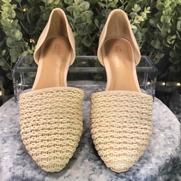 LC Lauren Conrad Calcite Nude Woven 2-Piece Flats WMS 9M ✨Like Brand NEW✨ - Picture 2 of 11